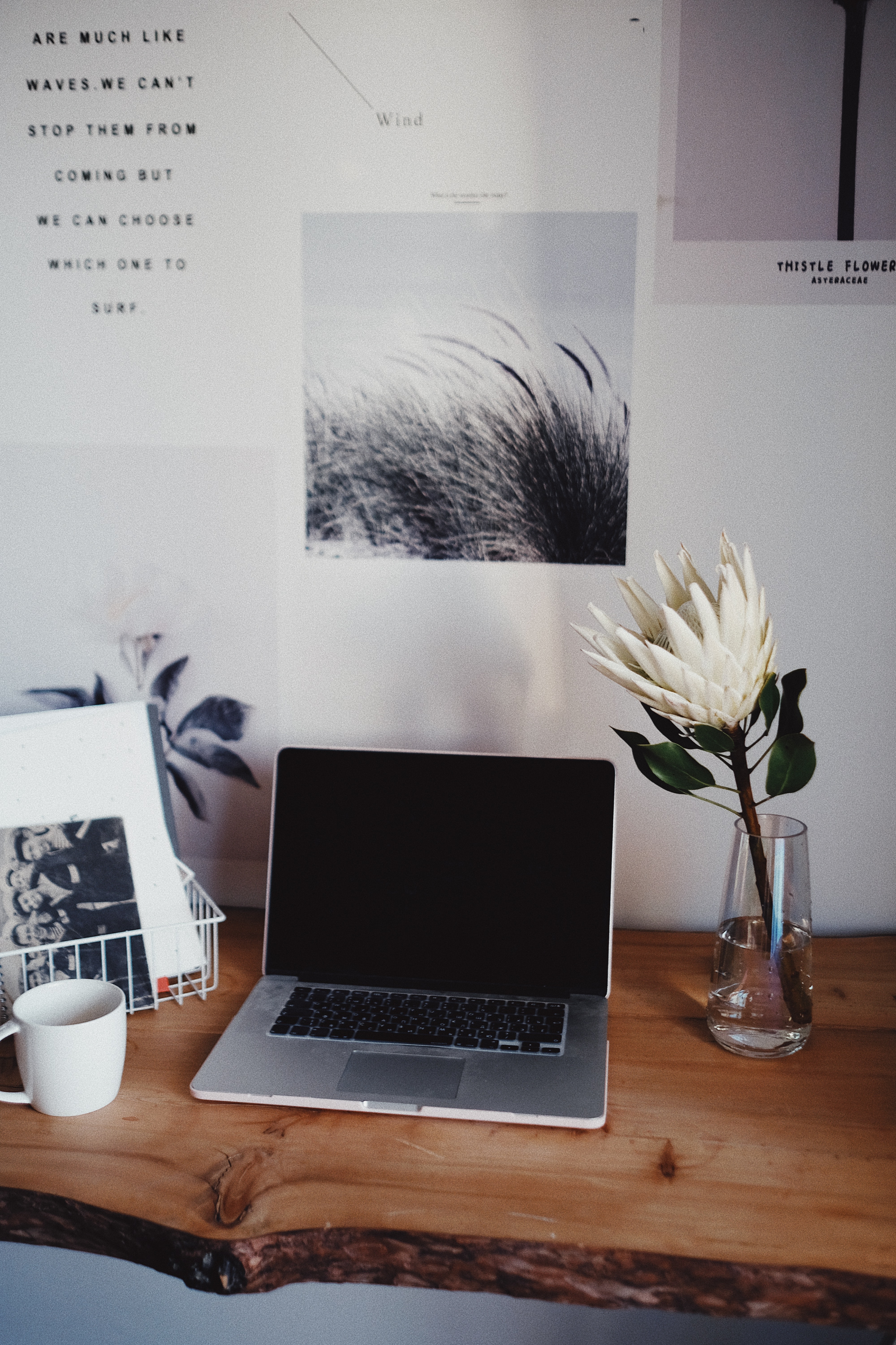 A laptop on a desk